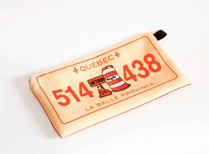 Pencil case Ponto the road barrel vintage Montreal license plate image 1