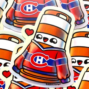 Autocollant en vinyle Ponto le cône orange construction Canadiens Montréal