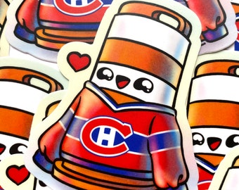 Sticker vinyl  Ponto kawaii traffic cone Canadiens Montreal