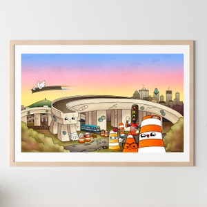 19" x 13" inches Ponto with friends poster digital print illustration Montreal