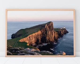 Photographic colour print of the Neist Point Lighthouse on the isle of Skye