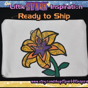 READY TO SHIP Magic Golden Flower Tangled Rapunzel Cosmetic Pouch Commission