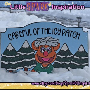 Muppet Family Christmas Ma Bear Careful of the Icy Patch Christmas Wood Sign