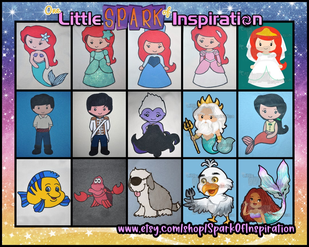 Cuties Collection Little Mermaid Ariel Eric Ursula Melody Flounder - Main Image