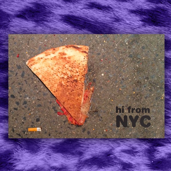Souvenir Pizza Postcard From NYC - 4x6