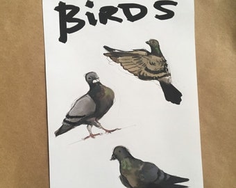 Pigeon Sticker Sheet - bullet journal accessories