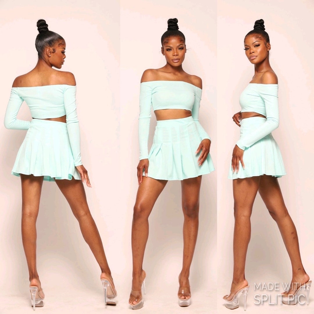 Mint Tiered Ruffle Skirt Athletic Dress main image 1