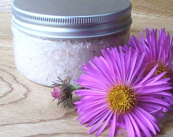 Gardenia Bath Salts, Himalayan Salt with Exotic Floral Fragrance, Vegan Bath Soak 250g / 8.8oz