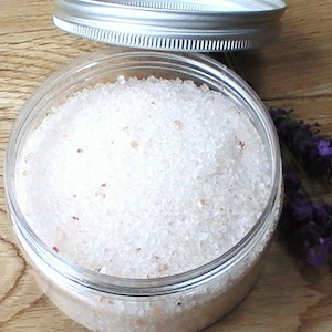 Lavender Bath Salts - Pink Himalayan Salt with Lavender Essential Oil, Natural Vegan Bath Salts, Spa Salt Bath, 250g / 8.8oz image 5