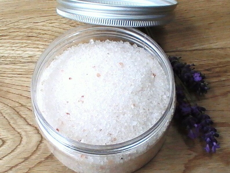Lavender Bath Salts - Pink Himalayan Salt with Lavender Essential Oil, Natural Vegan Bath Salts, Spa Salt Bath, 250g / 8.8oz image 5
