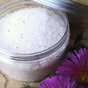 Lavender Bath Salts - Pink Himalayan Salt with Lavender Essential Oil, Natural Vegan Bath Salts, Spa Salt Bath, 250g / 8.8oz image 4