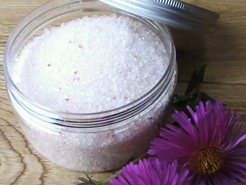 Lavender Bath Salts - Pink Himalayan Salt with Lavender Essential Oil, Natural Vegan Bath Salts, Spa Salt Bath, 250g / 8.8oz image 4