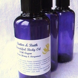 Rose Body Oil, Organic Argan Oil, Natural Massage Oil with Essential Oils, Sensual Oil, Rose Massage Oil, Luxury Body Oil, Vegan Rose Oil