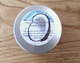 Coconut Face Scrub with Organic Virgin Coconut Oil, Vegan Body Scrub, Shea Butter Scrub, Creamy Whipped Sugar Scrub, Natural Facial Scrub