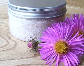 Patchouli Bath Salts, Vegan Pink Himalayan Salt with Essential Oil 250g, Hippy Bath Soak