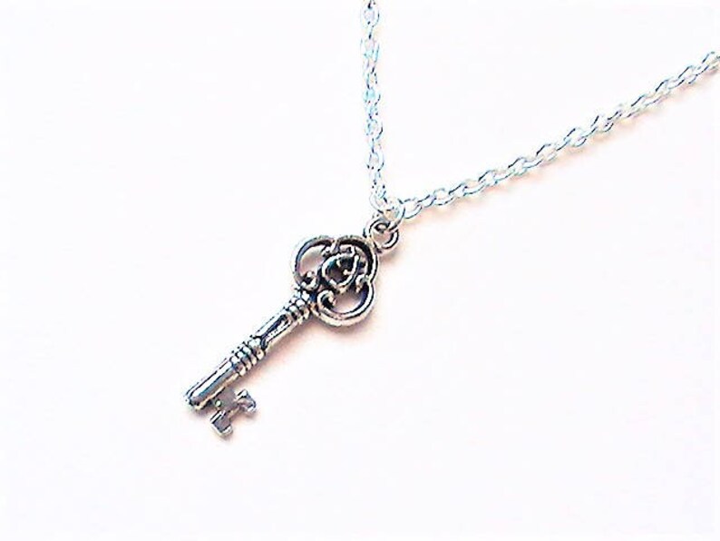 Key to Success Necklace, Silver Key Pendant, Fancy Key Necklace ...