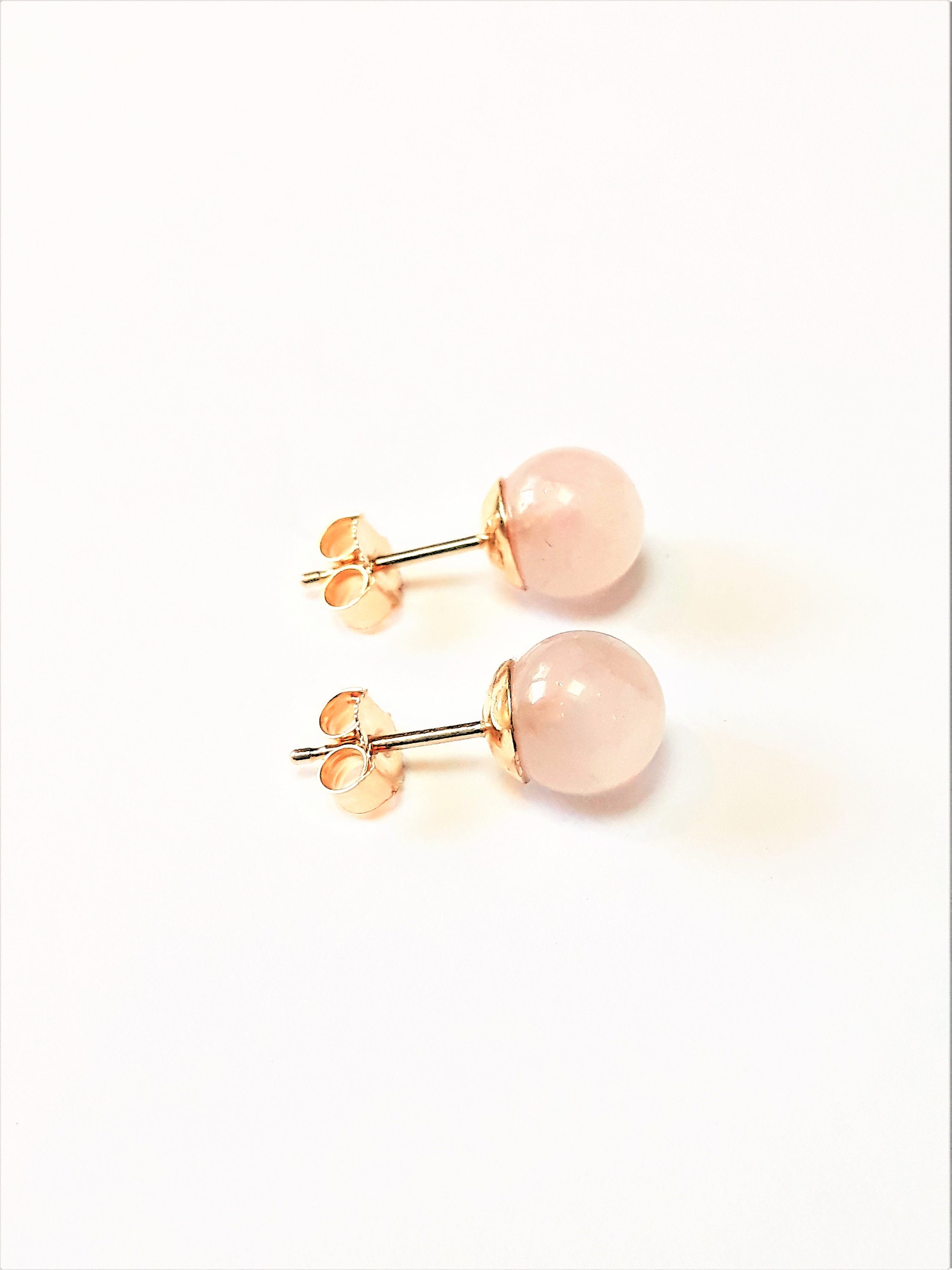 The Large Pink Stud in Gold main image 1