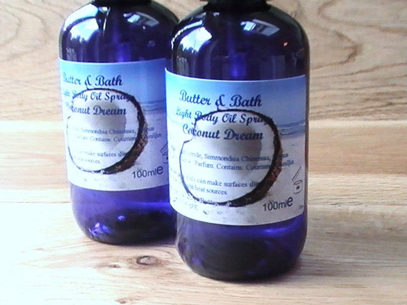 Coconut Body Oil Spray, Light Body Oil With Coconut Scent, Vegan Body
