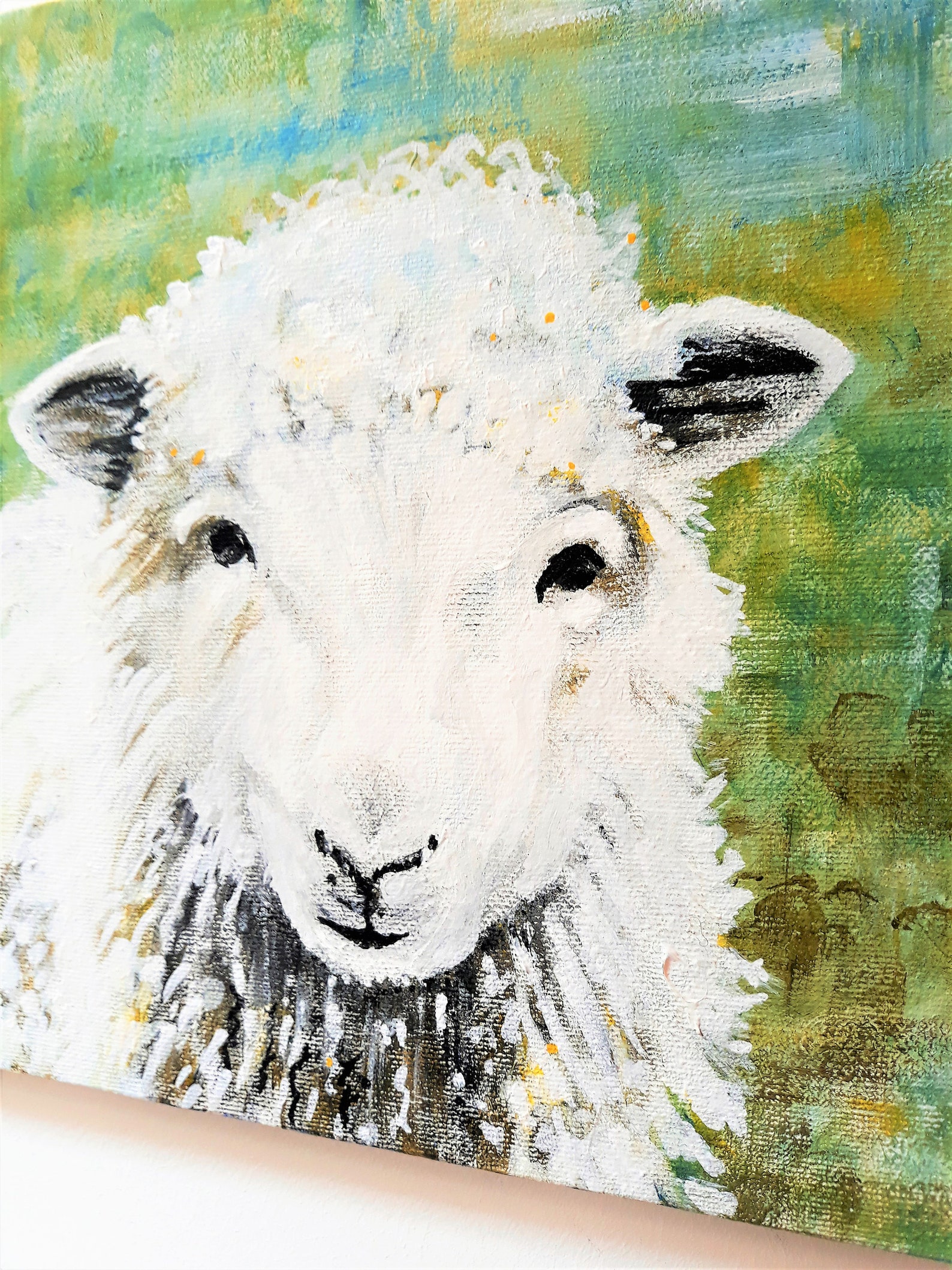 Sheep Painting Original Animal Art Colourful Acrylic on - Etsy
