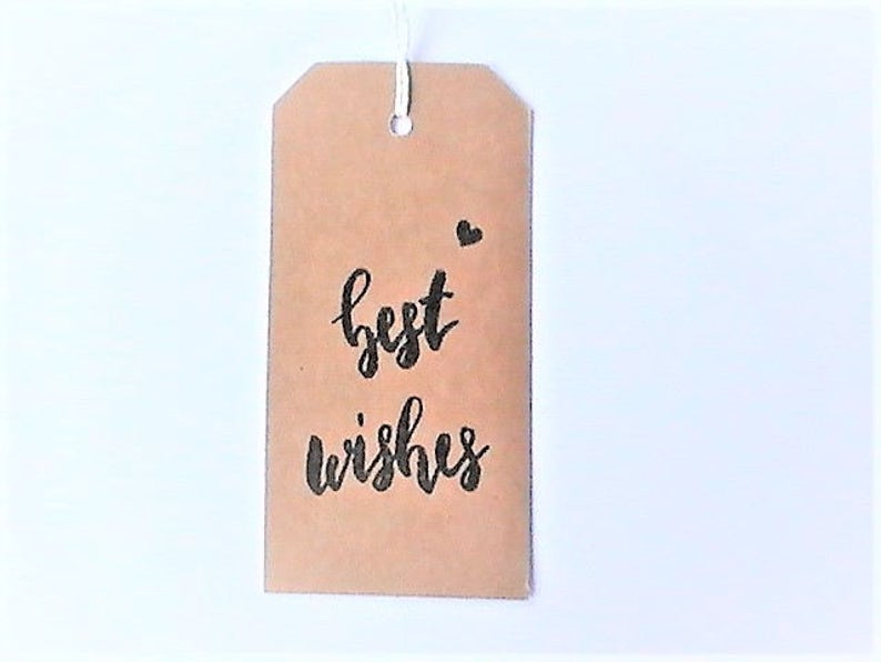 Best Wishes Tags Set of 5 Gift Tags Natural Labels Text | Etsy