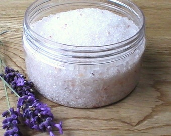 Lavender Bath Salts - Pink Himalayan Salt with Lavender Essential Oil, Natural Vegan Bath Salts, Spa Salt Bath, 250g / 8.8oz