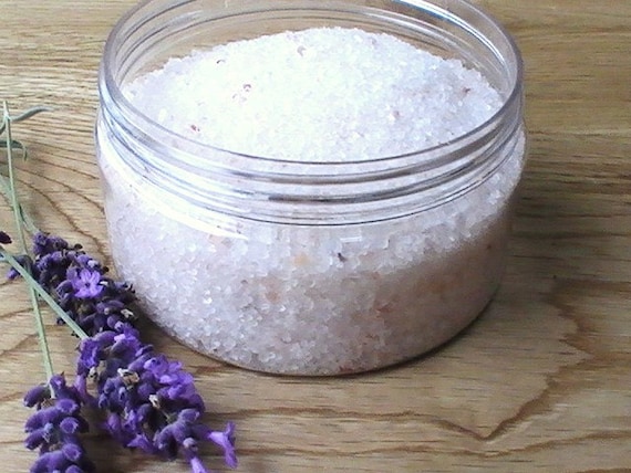 Lavender Bath Salts - Pink Himalayan Salt with Lavender Essential Oil, Natural Vegan Bath Salts, Spa Salt Bath, 250g / 8.8oz
