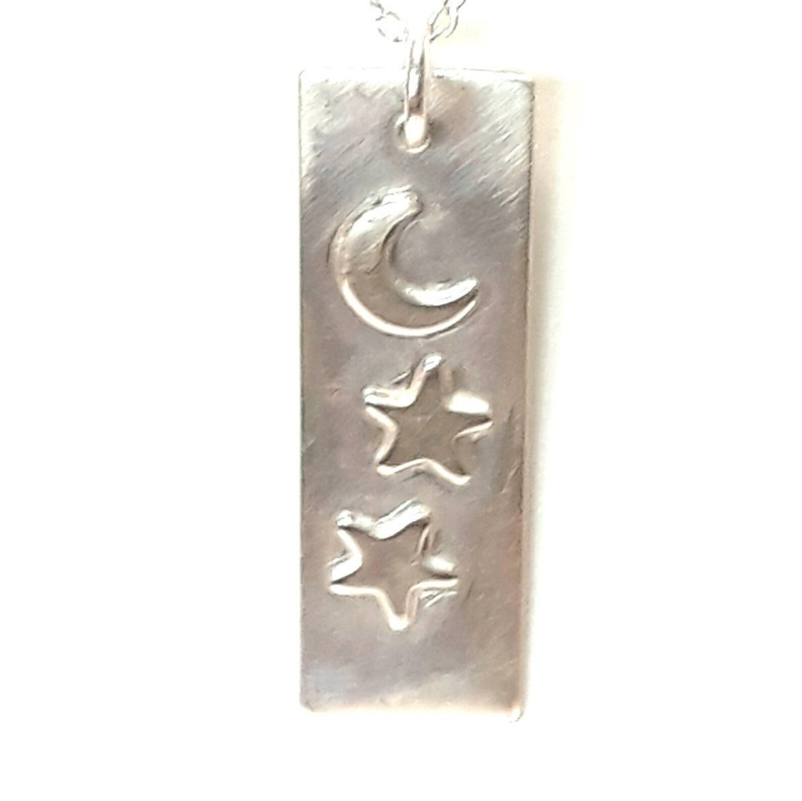 Celestial Necklace Crescent Moon and Stars Solid 925 Sterling - Etsy