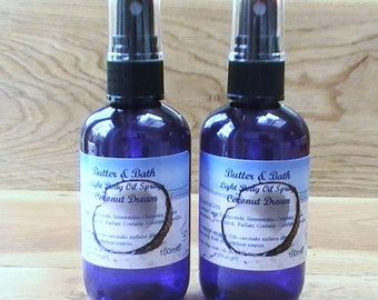 Coconut Body Oil Spray,  Light Body Oil with Coconut Scent, Vegan Body Oil, Shower Oil, Coconut Perfume