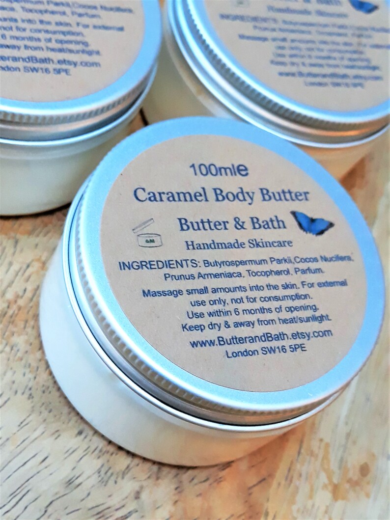 Caramel Scent Body Butter Vegan Lotion Body Cream Whipped Etsy UK