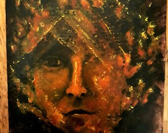 Abstrakte Göttin Gaia, Mutter Erde Gemälde, Original Acrylbild auf Leinwand, Geschenkidee zum Muttertag