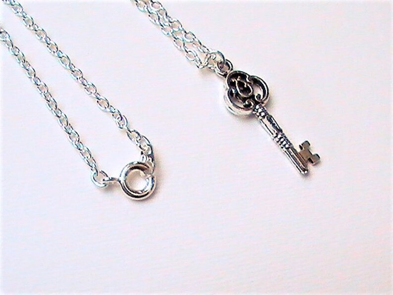 Key to Success Necklace, Silver Key Pendant, Fancy Key Necklace ...
