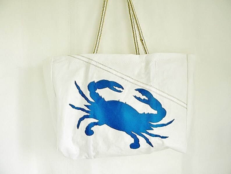 XLG Maryland Blue CRAB Bag Made to Order From Recycled Sail Etsy