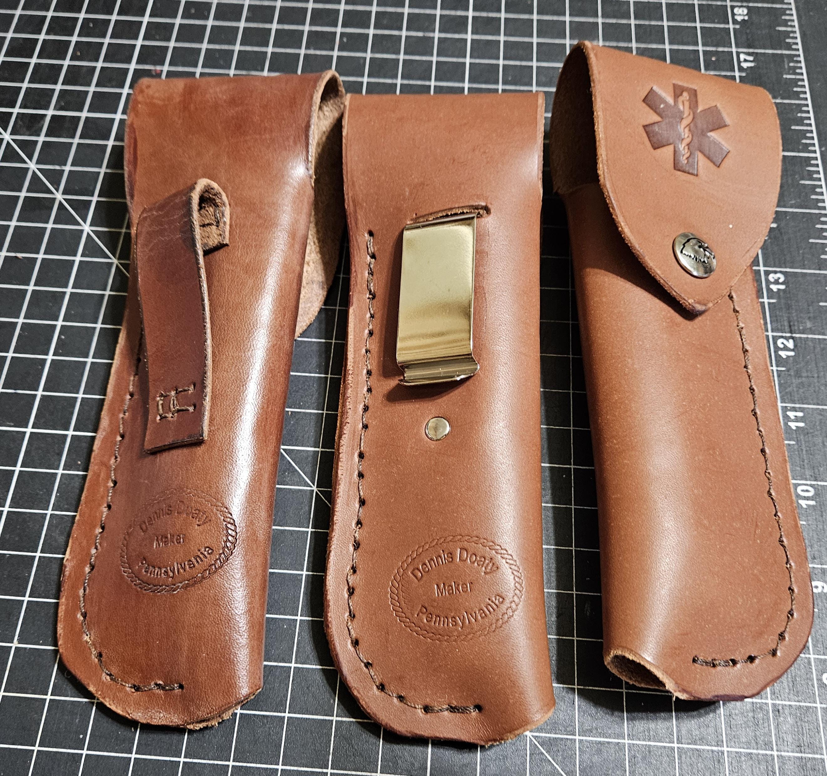 Leather Case W/sewn Loop or Clip (MEDIUM BROWN) to Carry an Epi 