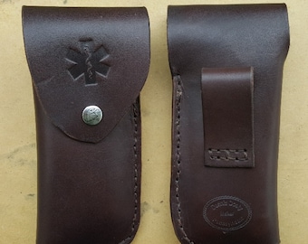 Epi-pen Case to carry 2 epi-pens (Dark Brown) w/sewn loop