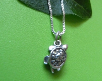 Sterling Silver Small Turtle Necklace