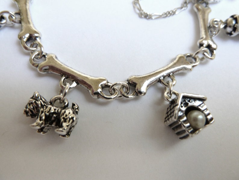 Sterling Silver Dog Charm Bracelet Etsy