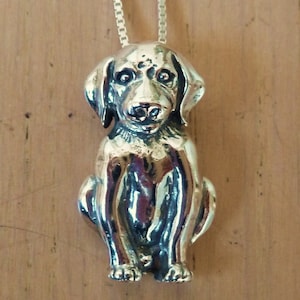 Labrador Dog Necklace-Sterling Silver-Lab Pendant image 1