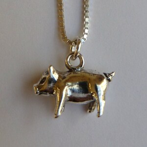 Sterling Silver Small Pig Necklace image 4