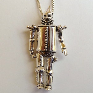 Sterling Silver Moveable Wizard of Oz Tinman Necklace image 1