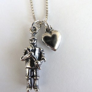 Sterling Silver Wizard of Oz Tinman and Heart Oz Earrings imagem 4