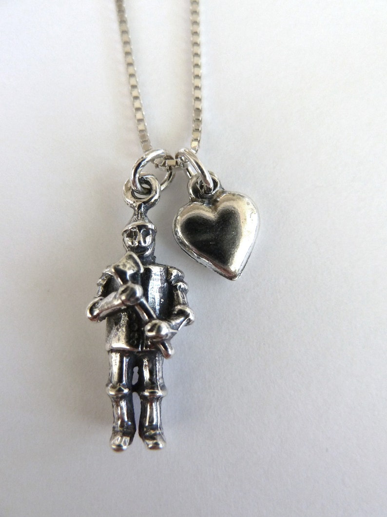 Sterling Silver Wizard of Oz Tinman and Heart Oz Earrings zdjęcie 4