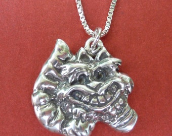 Cheshire Cat from Alice in Wonderland Sterling Slver Necklace