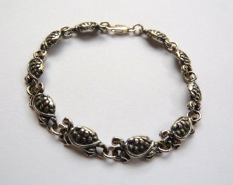 Charmes De Bracelet En Argent Sterling Vintage - Hérissons, Grenouilles, Tortues - Bon état