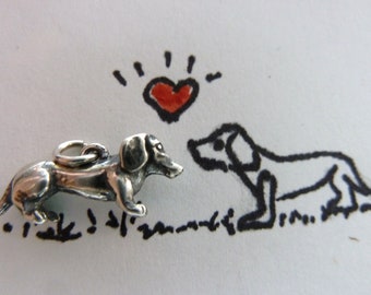 Sterling Silver Dachshund Dog Charm