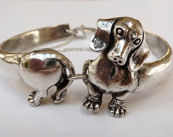 Dachshund Dog Bracelet Sterling Silver Weiner Dog Bracelet Animal Jewelry Hot Dog Bracelet Dog Lover Jewelry Canine Jewelry Unique Design