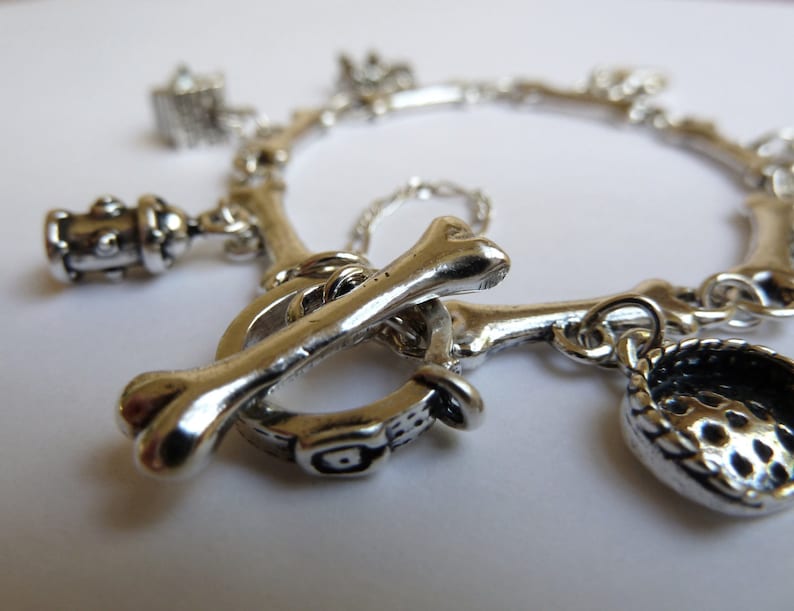 Sterling Silver Dog Charm Bracelet Etsy