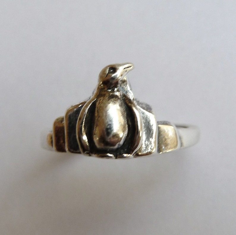 Sterling Silver Penguin Ring imagem 2