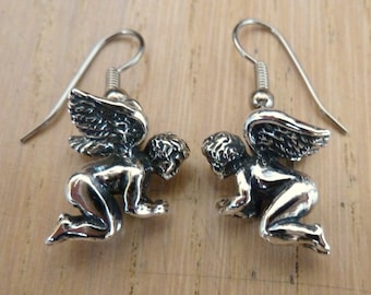 Sterling Silver Angel Cherub Earrings