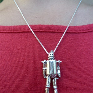 Sterling Silver Moveable Wizard of Oz Tinman Necklace image 4