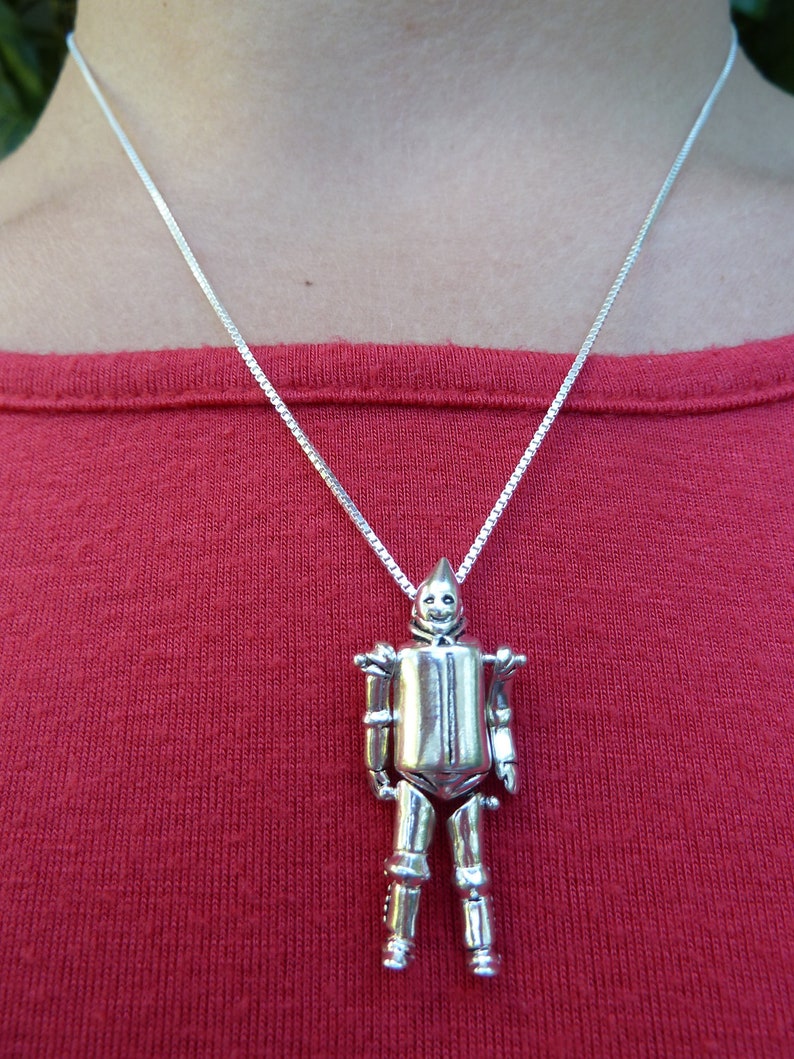 Sterling Silver Moveable Wizard of Oz Tinman Necklace image 4